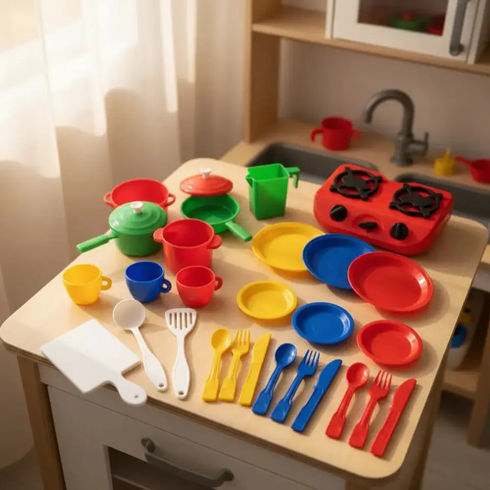 Juego De Cocina Infantil Plástico Con Estufa Y 28 Accesorios 2
