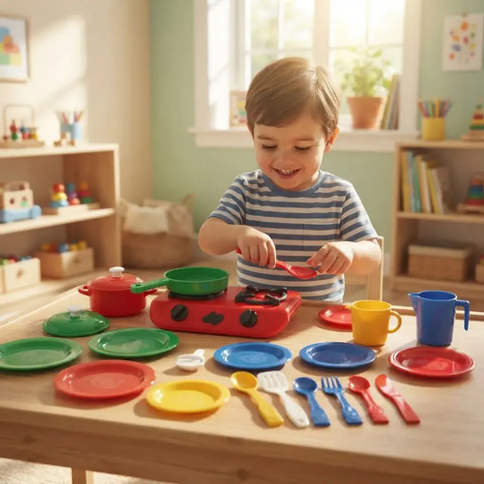 Juego De Cocina Infantil Plástico Con Estufa Y 28 Accesorios 3