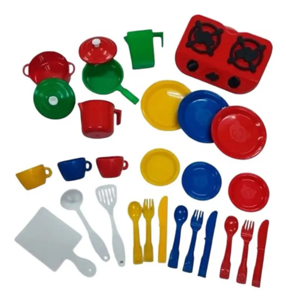 Juego De Cocina Infantil Plástico Con Estufa Y 28 Accesorios 4