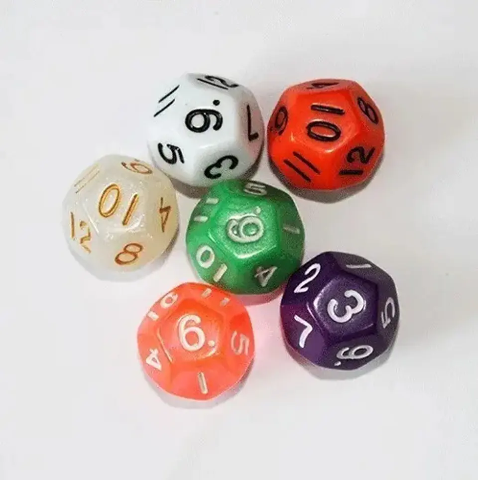 Juegos Rol Dados 12 Caras X6 Und Dado Casino Poliédrico 3