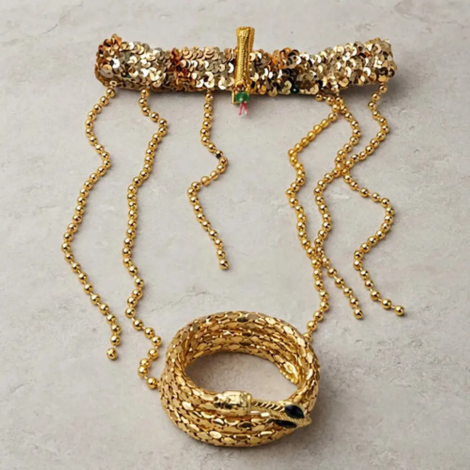 Diadema Y Brazalete Halloween Con Lentejuelas Y Serpiente 1