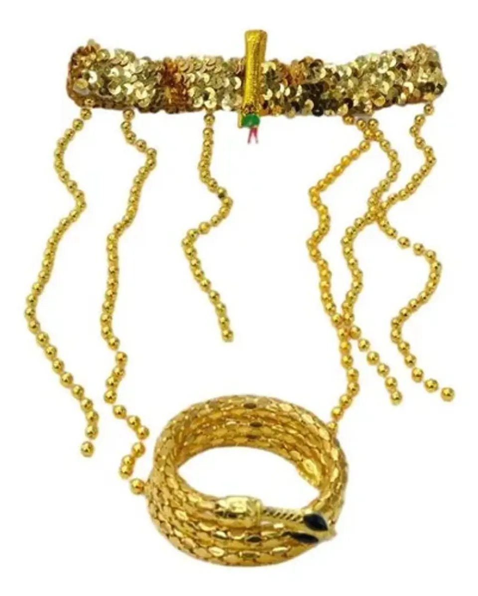 Diadema Y Brazalete Halloween Con Lentejuelas Y Serpiente 3