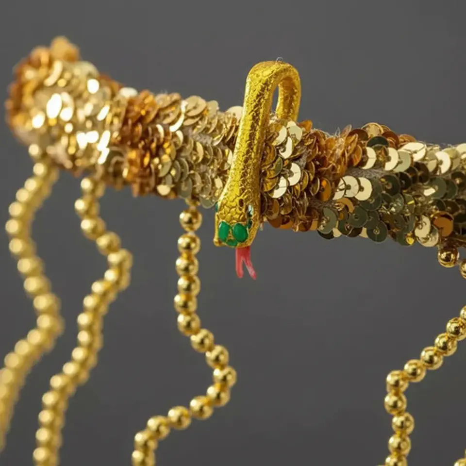 Diadema Y Brazalete Halloween Con Lentejuelas Y Serpiente 4