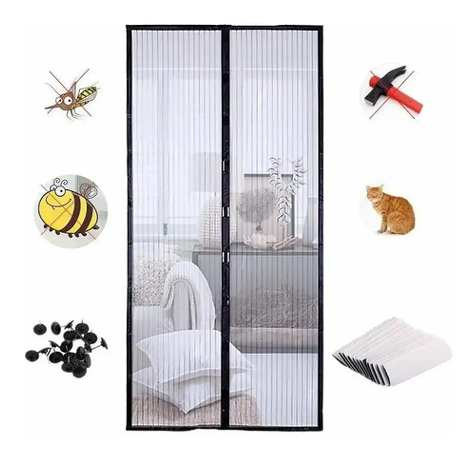 Cortina Magnética Puerta Zancudos Mosquitero Magnetic Mesh 2