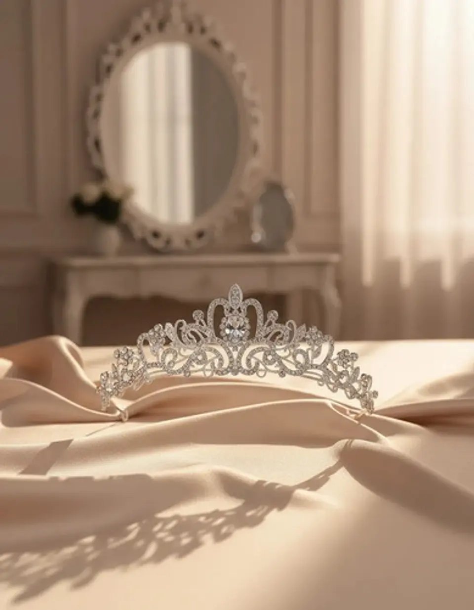 Tiara para arreglos de cabello para novia con diamantes de imitación dorados para debutantes 3