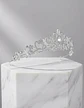 Tiara para arreglos de cabello para novia con diamantes de imitación dorados para debutantes - Miniatura 5