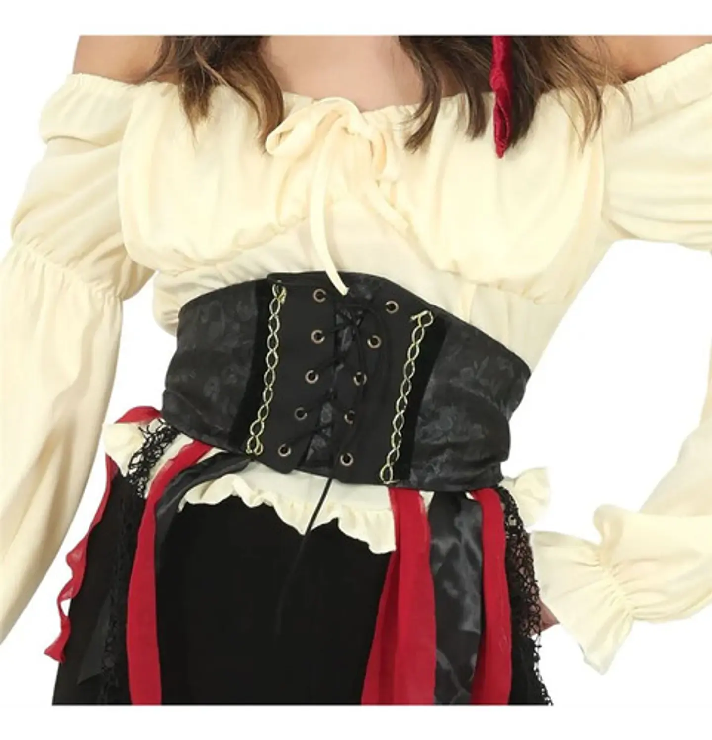 Disfraz De Pirata Para Mujer Corsét Ajustado Halloween Fiest 1