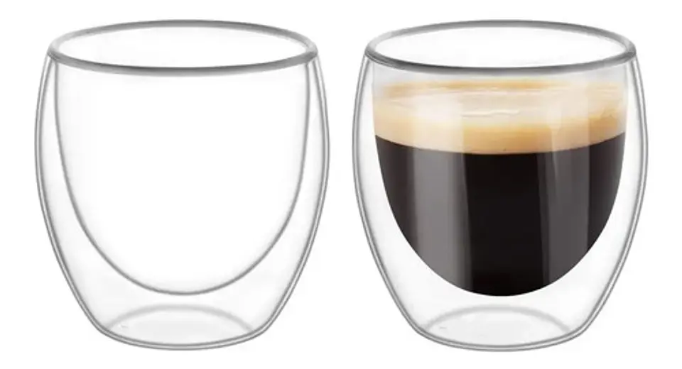 Shot Taza Doble Pared Vidrio Borosilicato 80ml Espresso X2 1