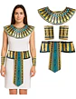 Set Accesorios Disfraz Cleopatra Egipcia Dorado Y Turquesa - Miniatura 1