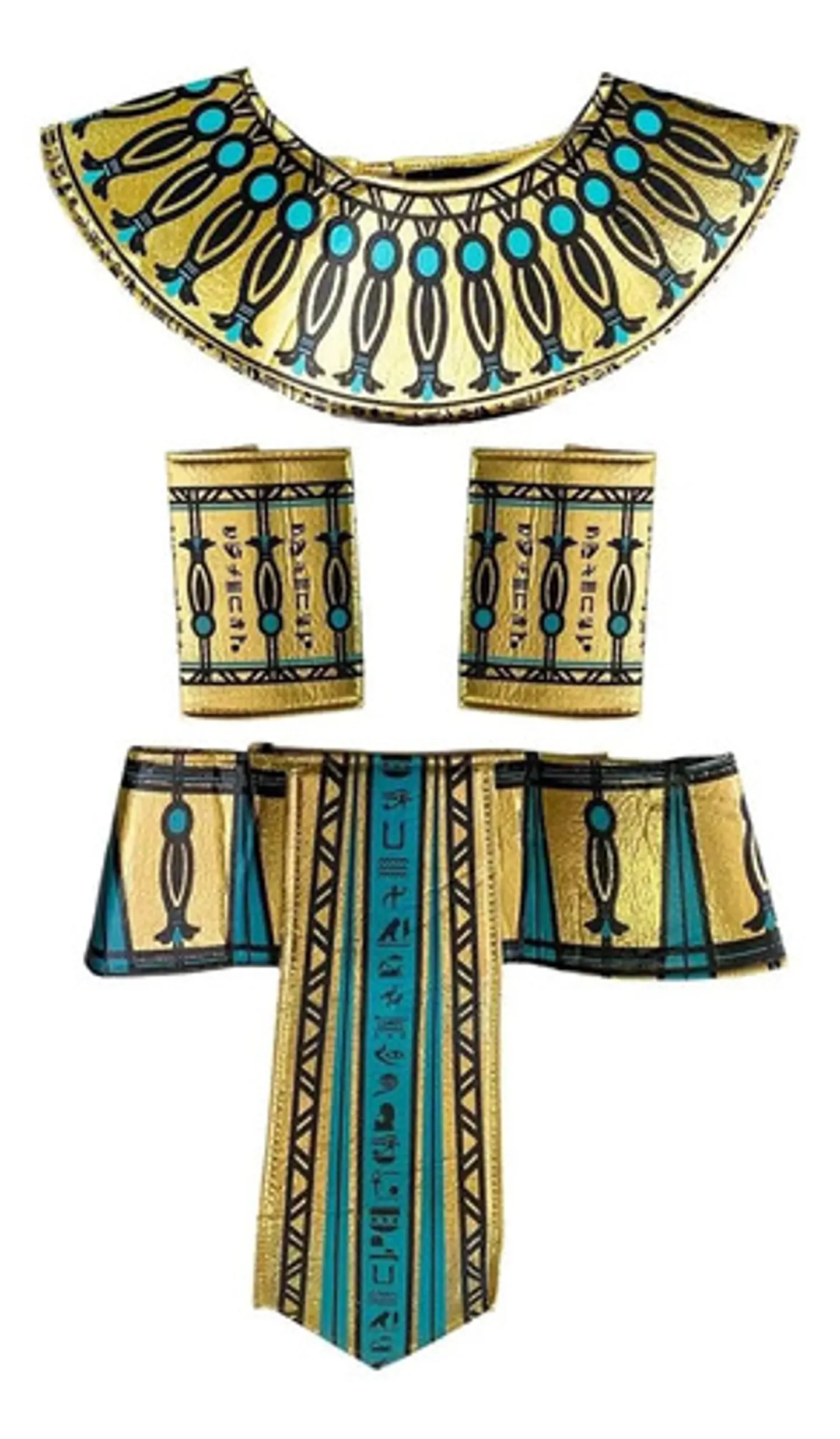 Set Accesorios Disfraz Cleopatra Egipcia Dorado Y Turquesa 4