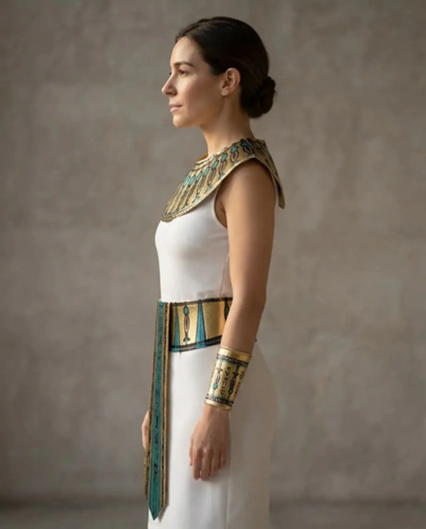 Set Accesorios Disfraz Cleopatra Egipcia Dorado Y Turquesa 7