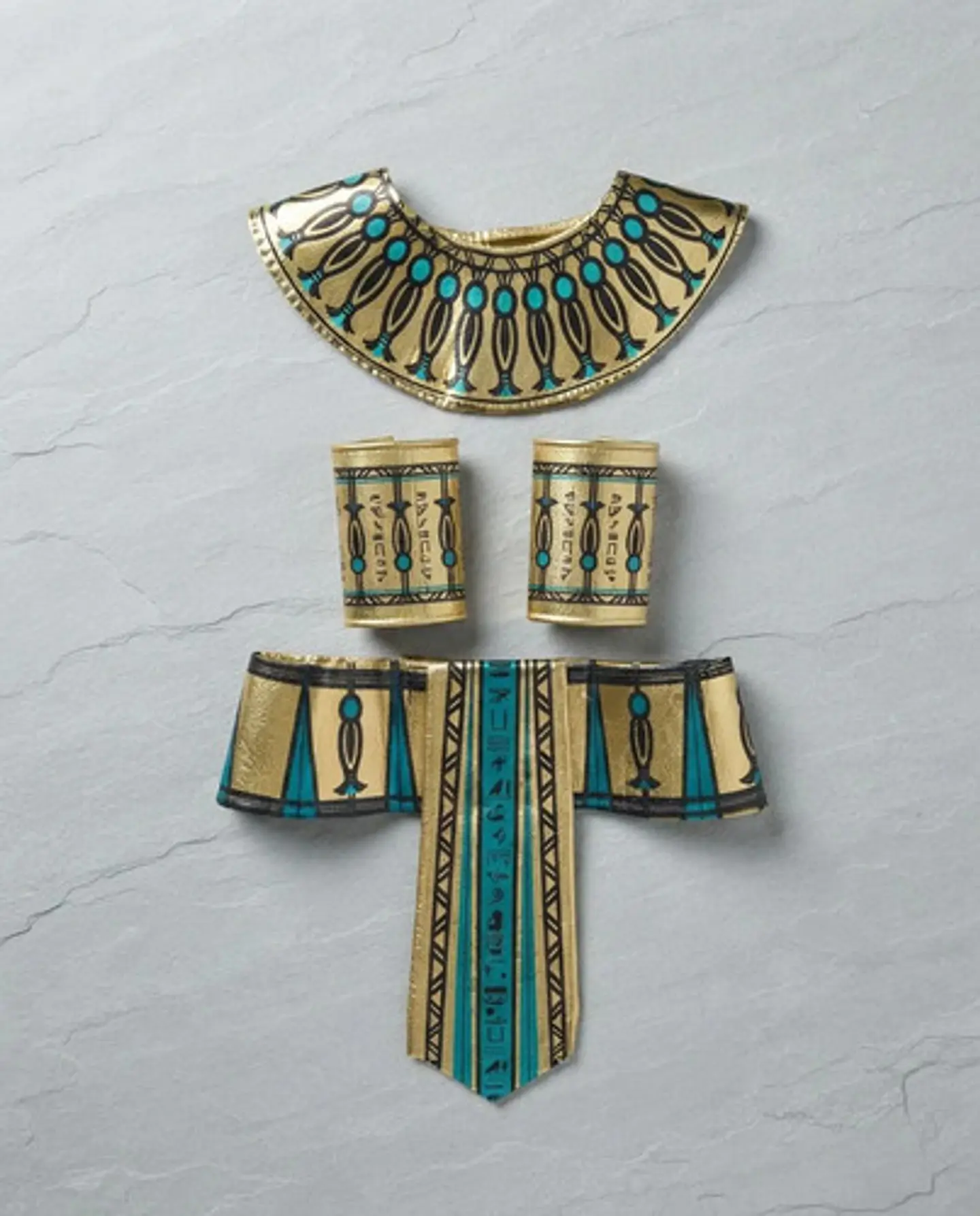 Set Accesorios Disfraz Cleopatra Egipcia Dorado Y Turquesa 8
