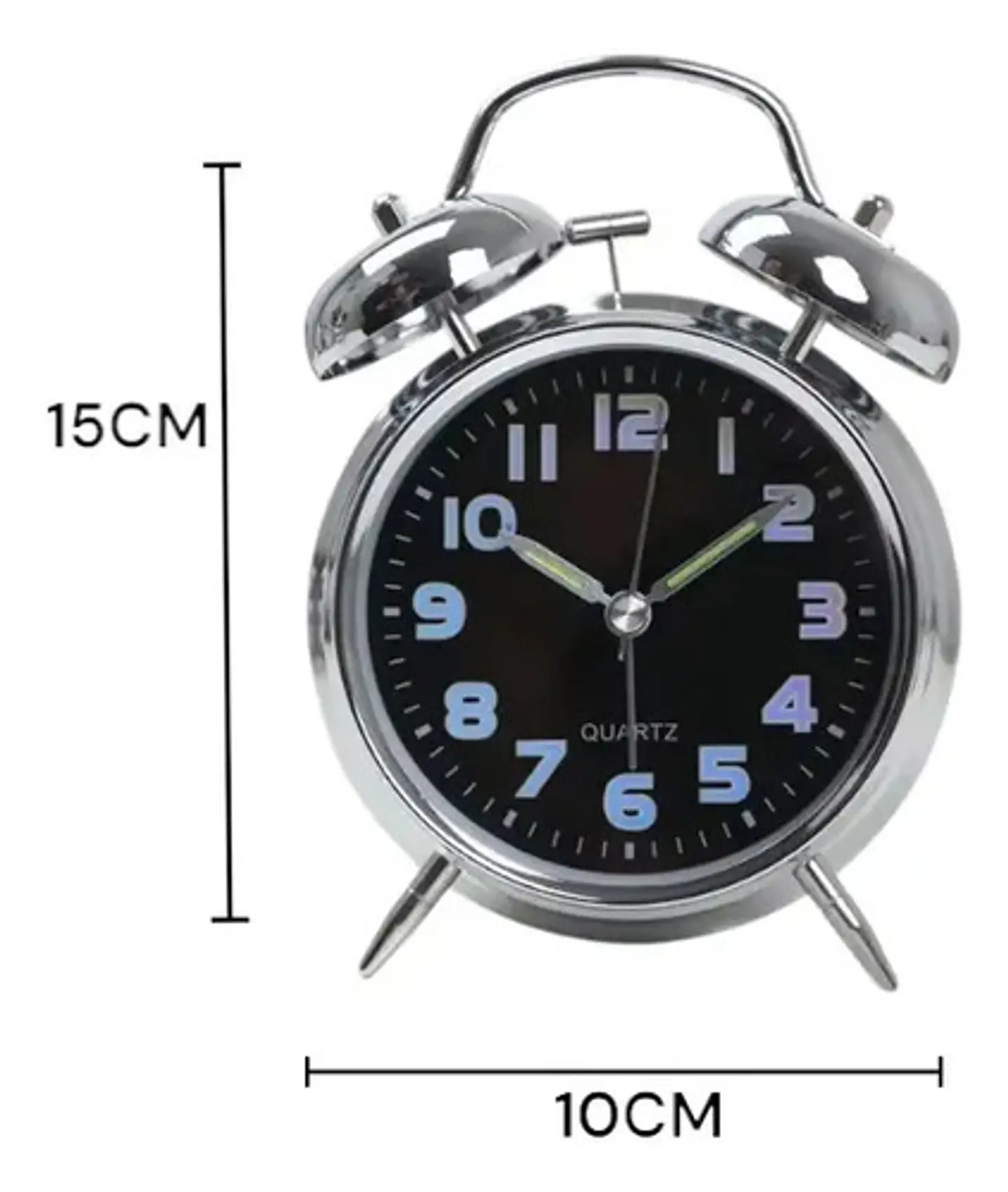 Reloj  Despertador Clasico  Doble Campana Metal 3