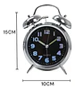 Reloj  Despertador Clasico  Doble Campana Metal - Miniatura 3
