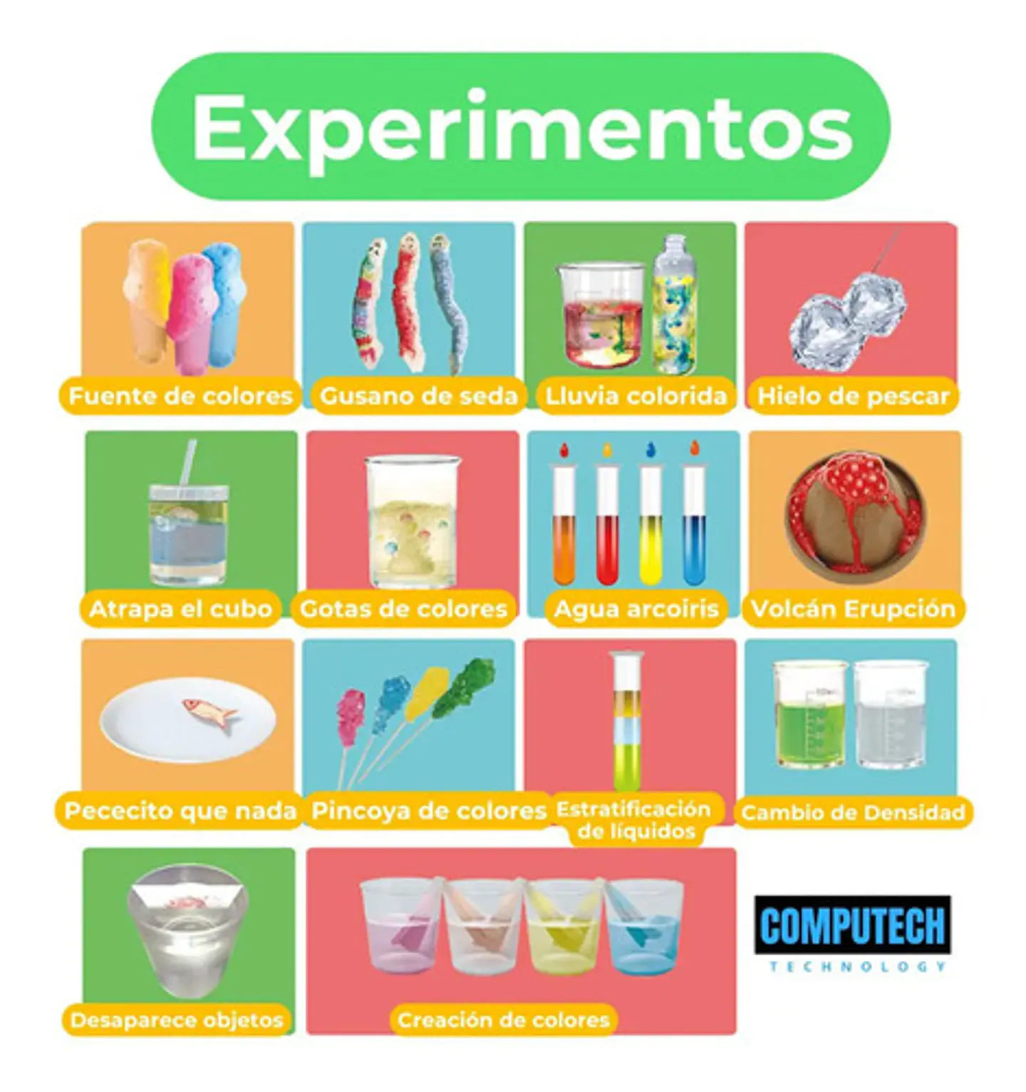 Kit De Ciencia 14 En 1 Experimentos Stem Laboratorio Niños 6