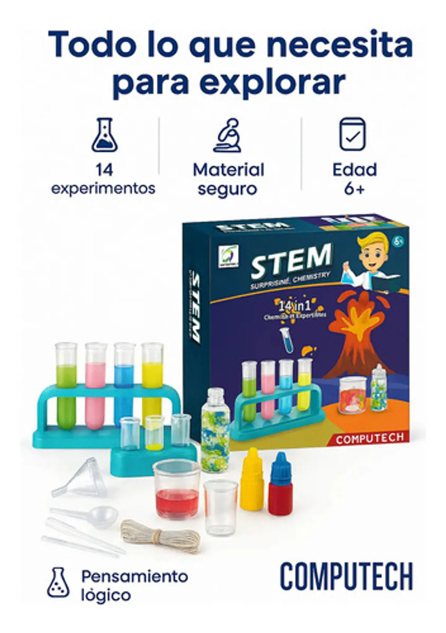 Kit De Ciencia 14 En 1 Experimentos Stem Laboratorio Niños 8