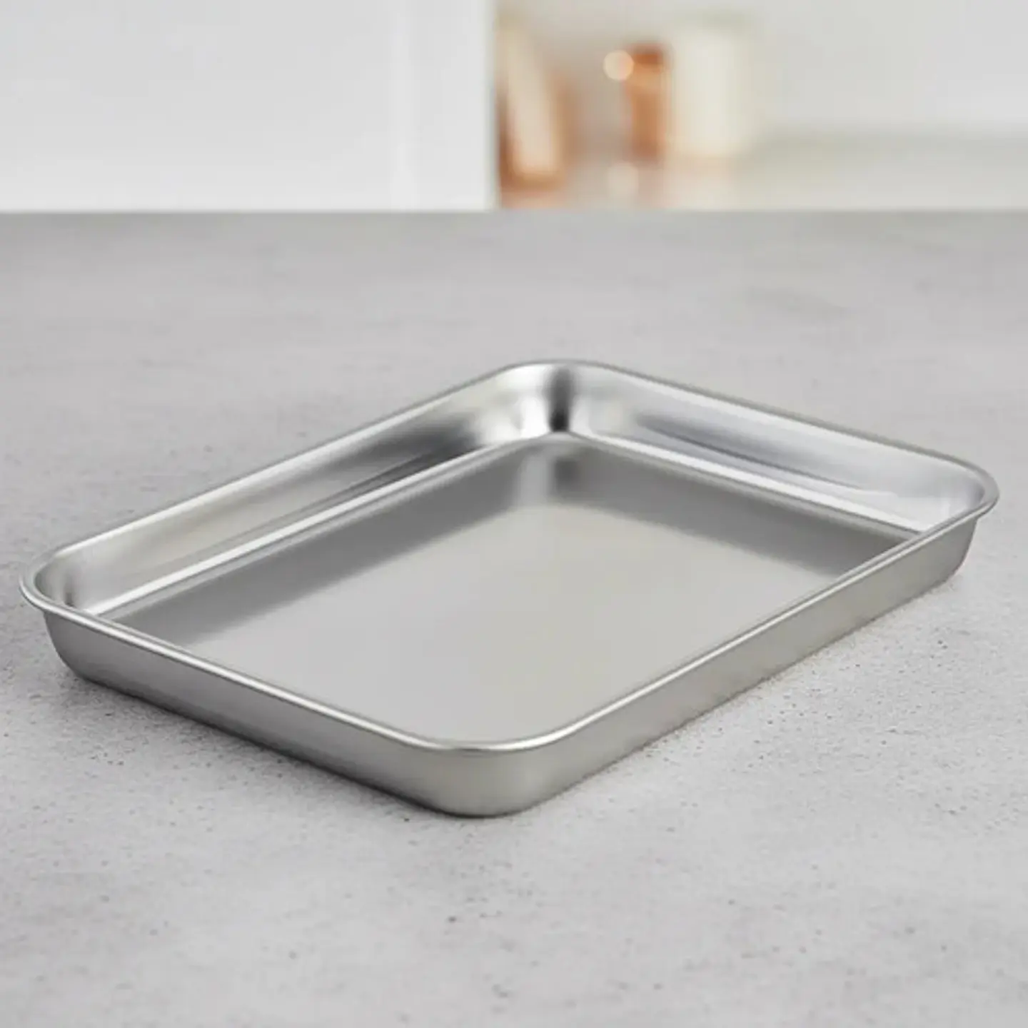Bandeja Hornear Rectangular Metalica 24x16cm Plateada 3