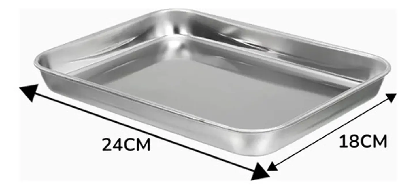 Bandeja Hornear Rectangular Metalica 24x16cm Plateada 5