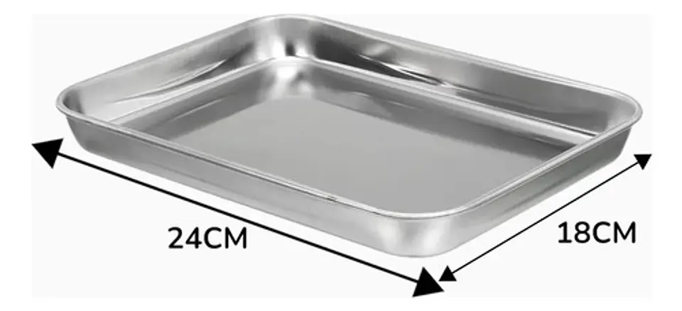 Bandeja Hornear Rectangular Metalica 24x16cm Plateada 5