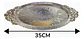 Bandeja Servir Ovalada Plateada Decorativa Con Asas Labradas - Miniatura 5