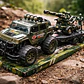Carro Jeep Militar Remolque Helicóptero Soldado Ref. 364d-6 Personaje Jeep Con Cañon Verde - Miniatura 3
