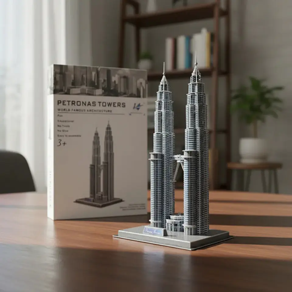 Rompecabezas 3d Petronas Towers Arquitectura Famosa 86pcs 2