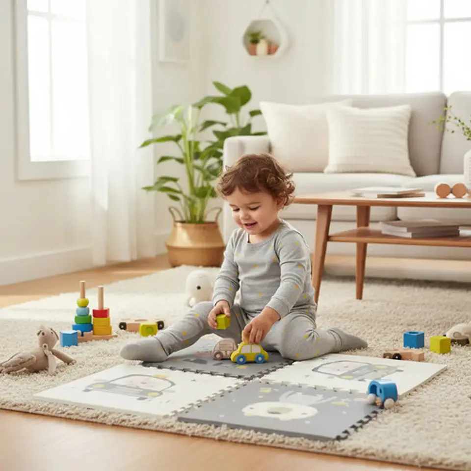 Alfombra De Juego Para Bebés Tapete Goma Eva 120cm X120cm 15