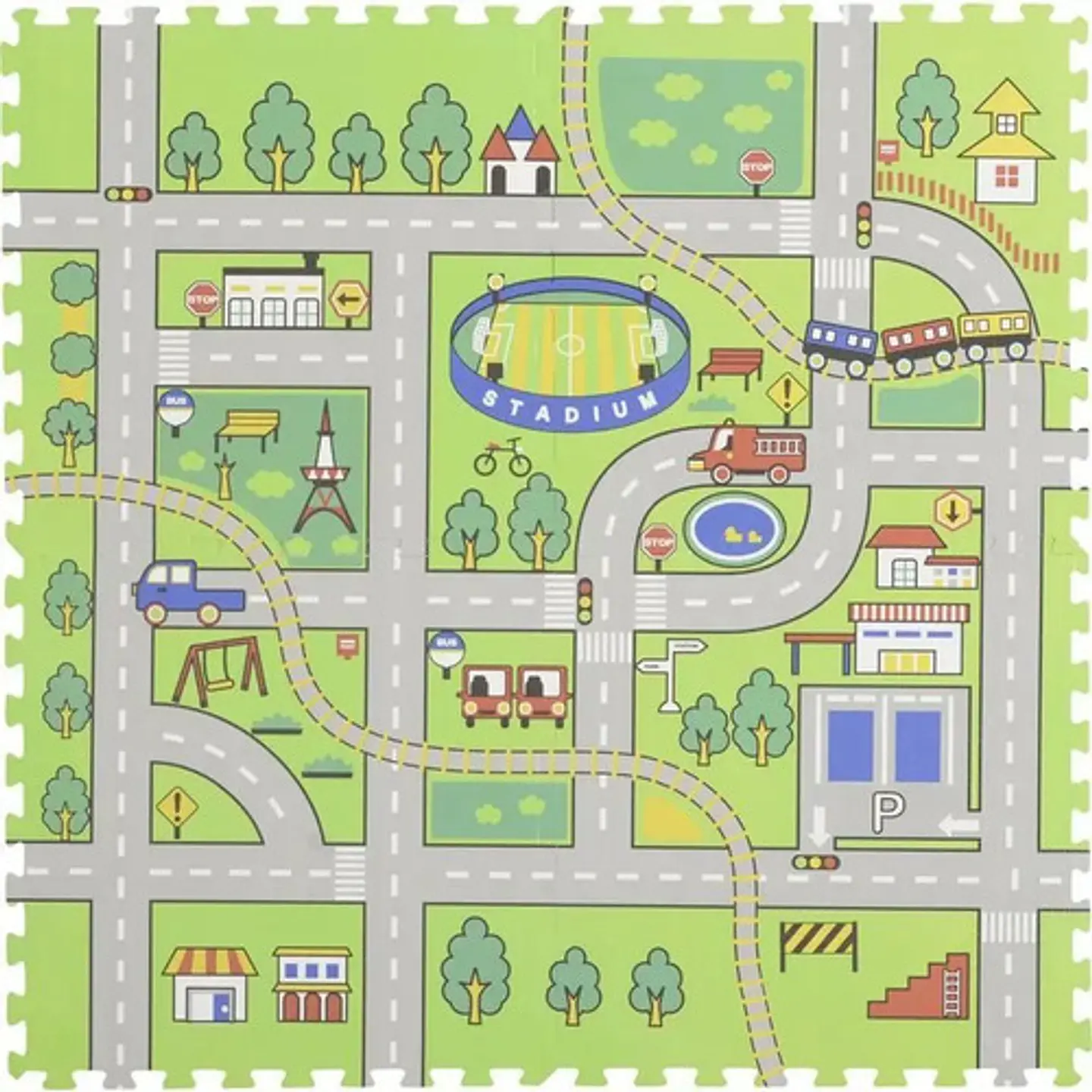 Alfombra De Juego Para Bebés Tapete Goma Eva 120cm X120cm 17