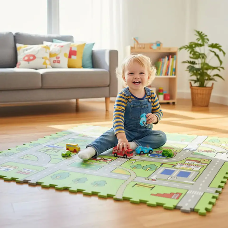 Alfombra De Juego Para Bebés Tapete Goma Eva 120cm X120cm 22