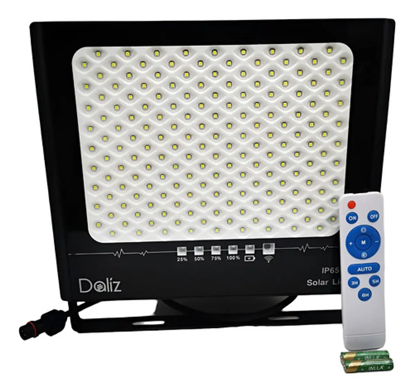 Reflector Solar Daliz 200w Luz Fría 6500k Montable Carcasa Negra 5v Negro Blanco Frío 1