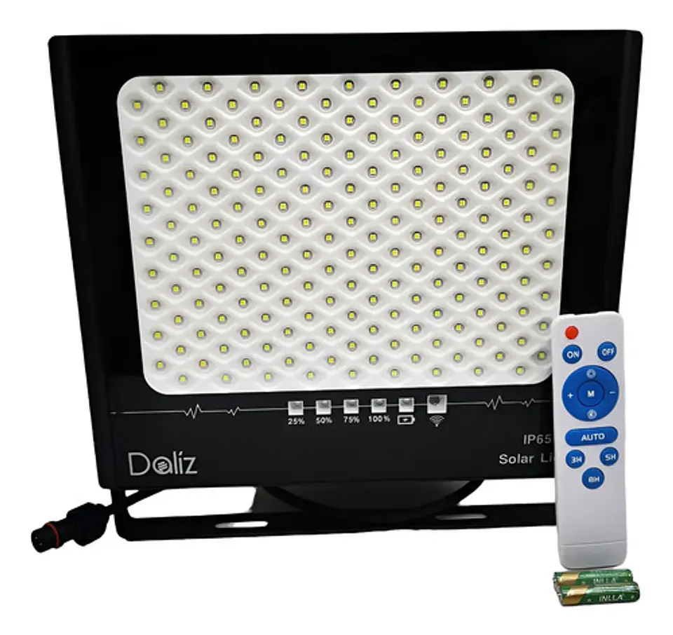 Reflector Solar Daliz 200w Luz Fría 6500k Montable Carcasa Negra 5v Negro Blanco Frío 1