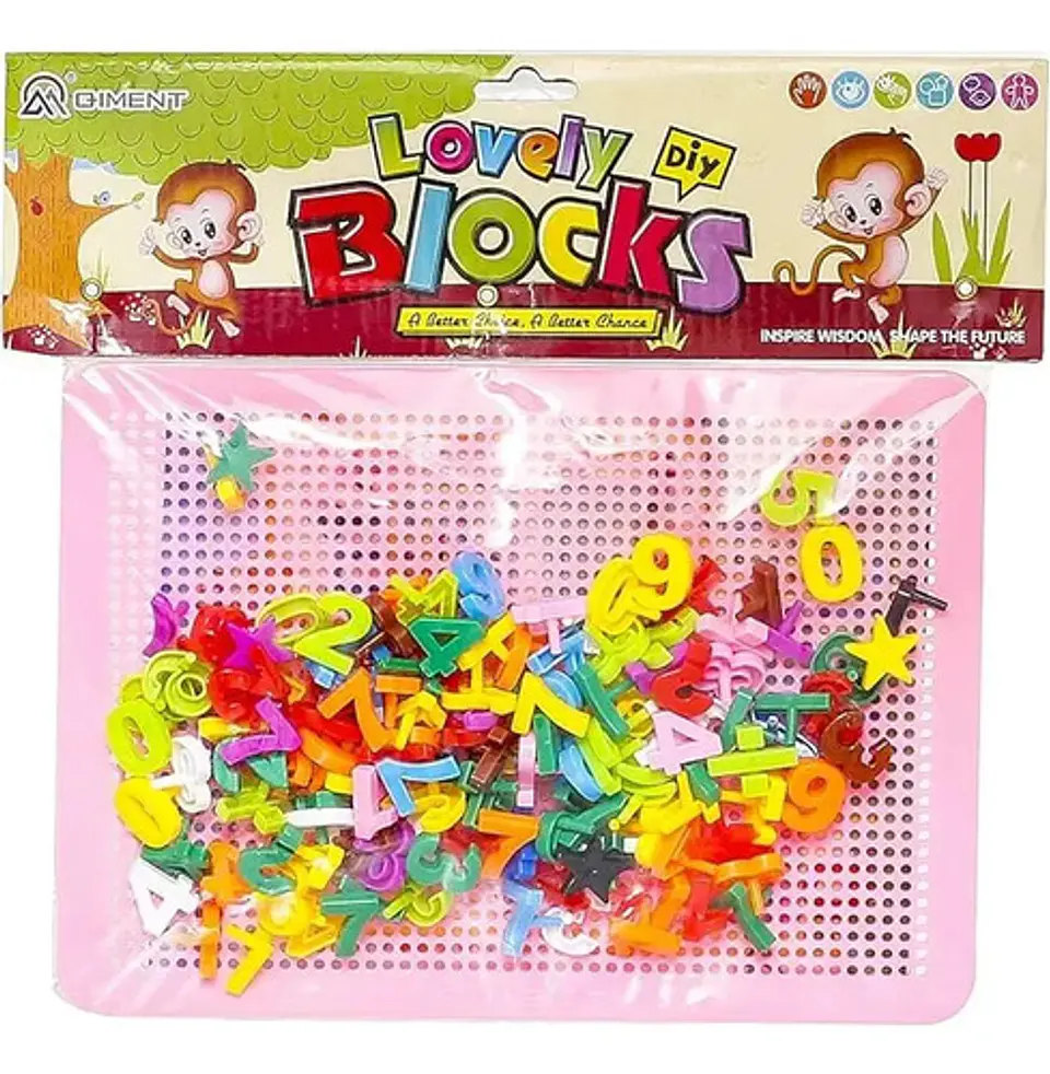 Tablero Didáctico Con Letras Y Numeros Armatodo Puntudo Multicolor/letras 4