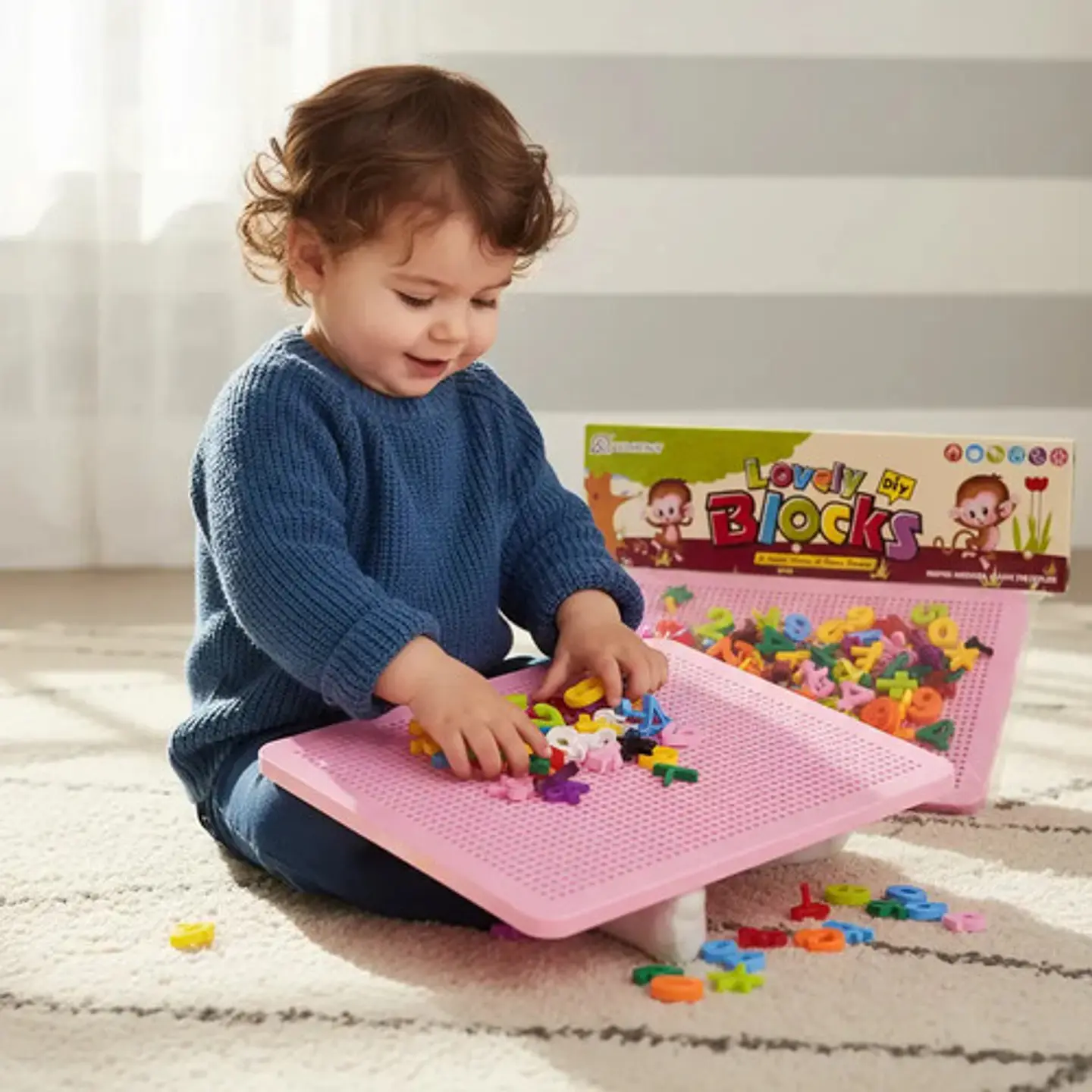 Tablero Didáctico Con Letras Y Numeros Armatodo Puntudo Multicolor/letras 6