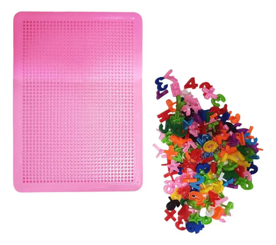 Tablero Didáctico Con Letras Y Numeros Armatodo Puntudo Multicolor/letras 8