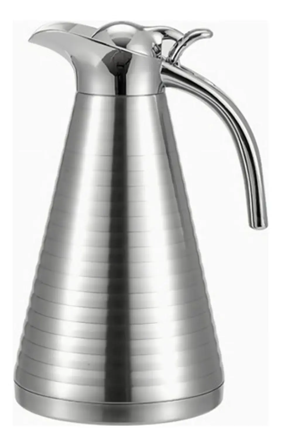 Termo Jarra Plateada Metalico Caliente Frio Cóni Rayado 1.2l 2