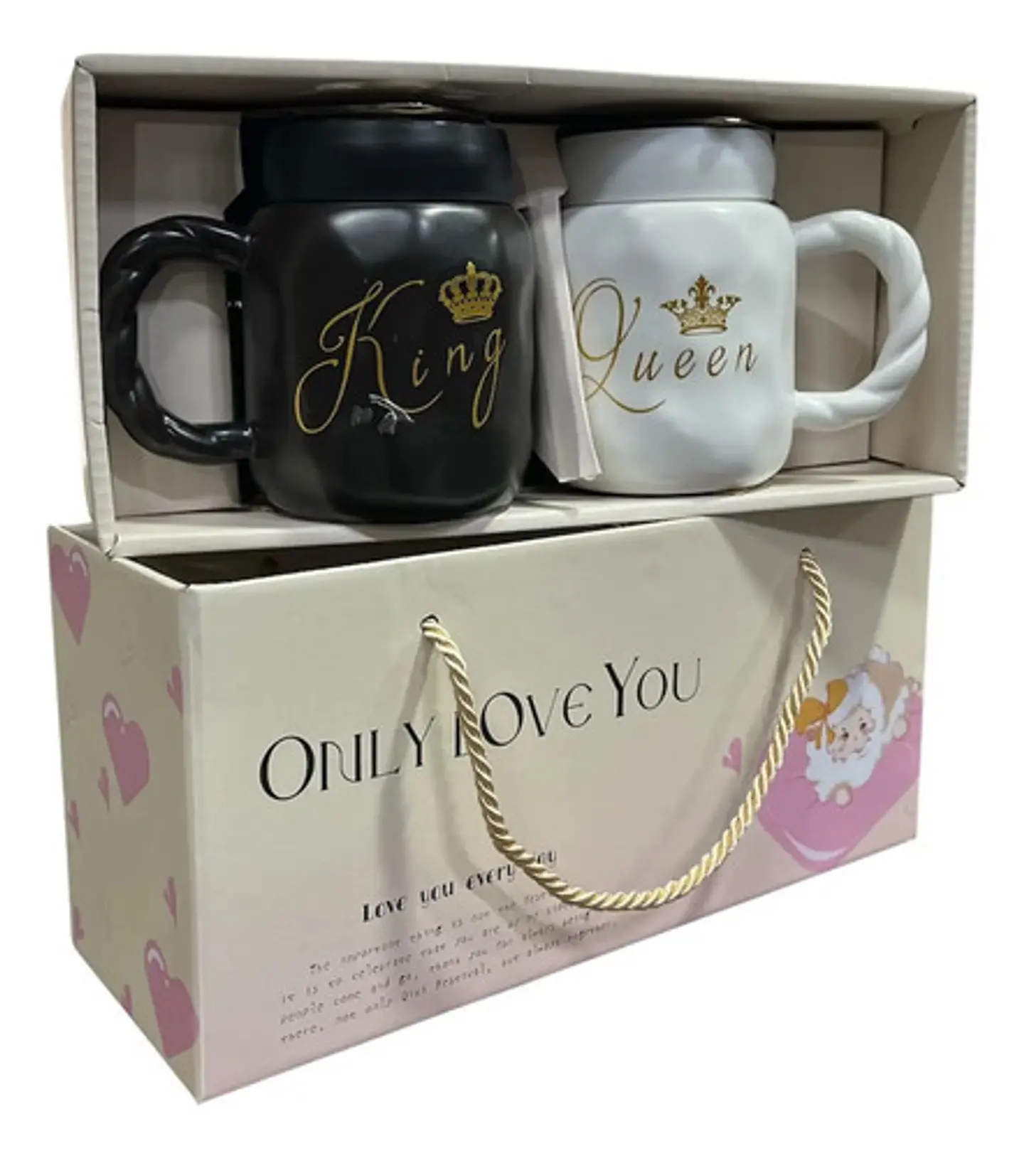 Taza Mug X2 Pareja Boda Aniversario Regalo King Queen Mr Mrs 1