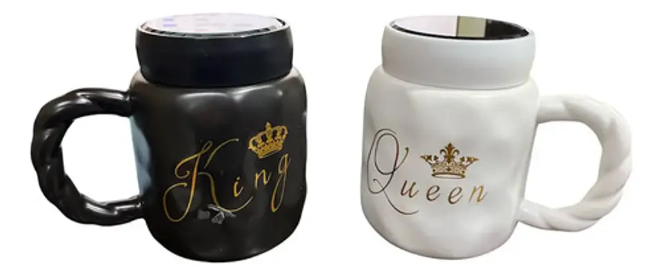 Taza Mug X2 Pareja Boda Aniversario Regalo King Queen Mr Mrs 4