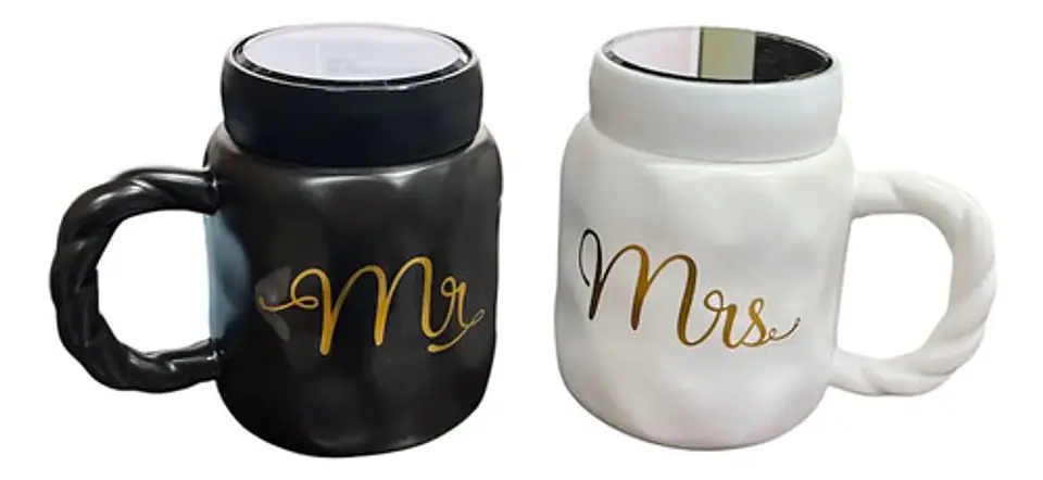 Taza Mug X2 Pareja Boda Aniversario Regalo King Queen Mr Mrs 10