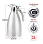 Termo Jarra Caliente Frio Cafetera Plateada Metalica 2l - Miniatura 6
