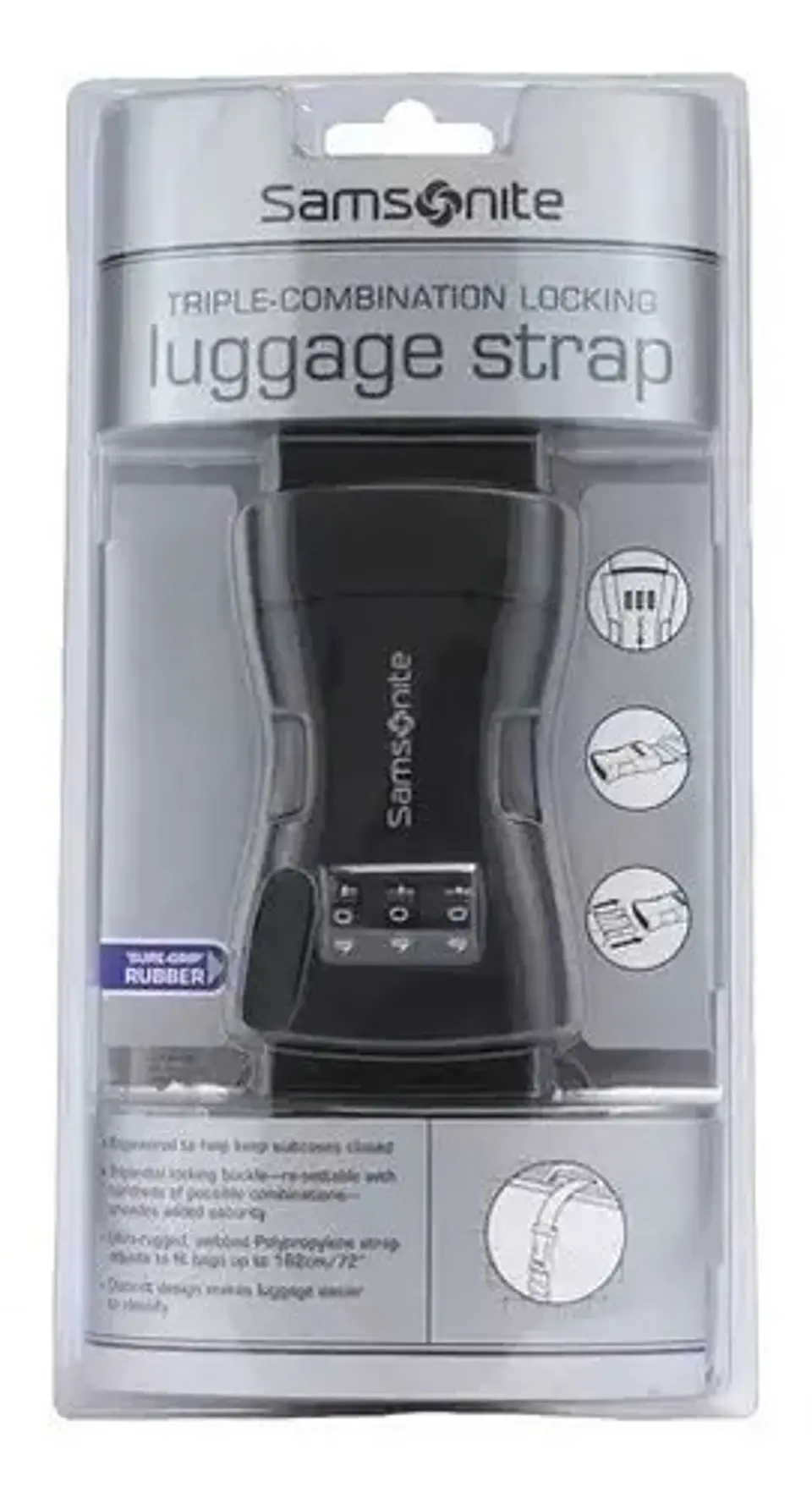 Correa Seguridad Para Equipaje Samsonite Combinación 3 Dígitos D89009363 Color Negro Maletas Cajas Maleta 1