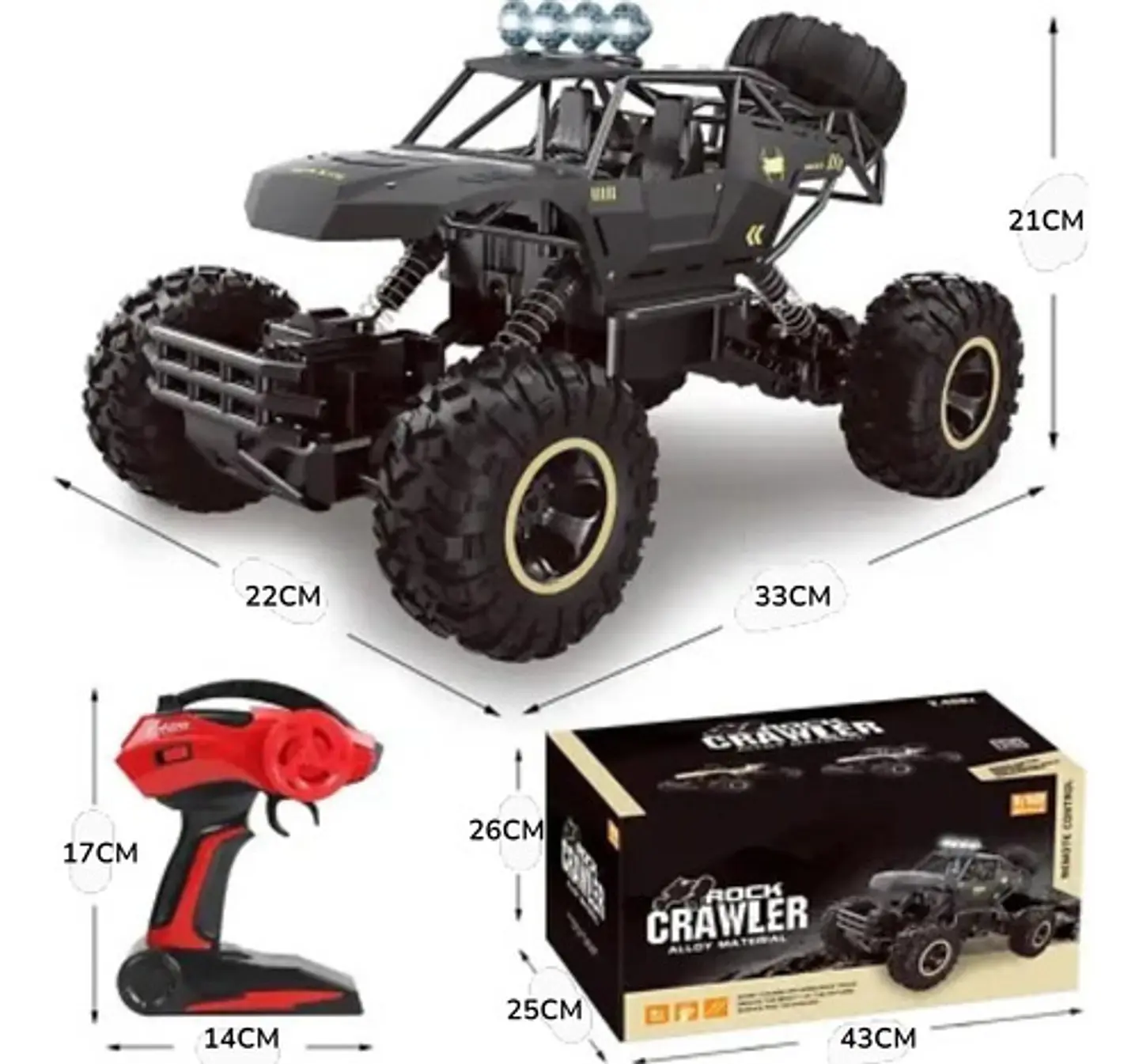 Carro Control Remoto 4x4 Recargable Metalico Todo Terreno 5