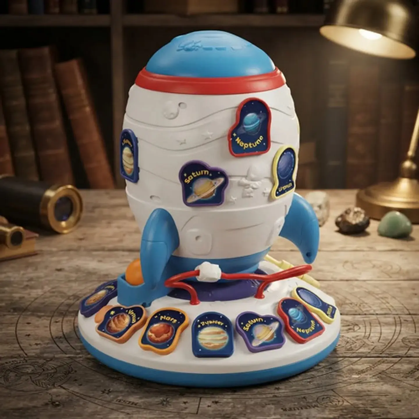 Cohete Espacial Musical Didáctico Con Planetas Para Niños 3