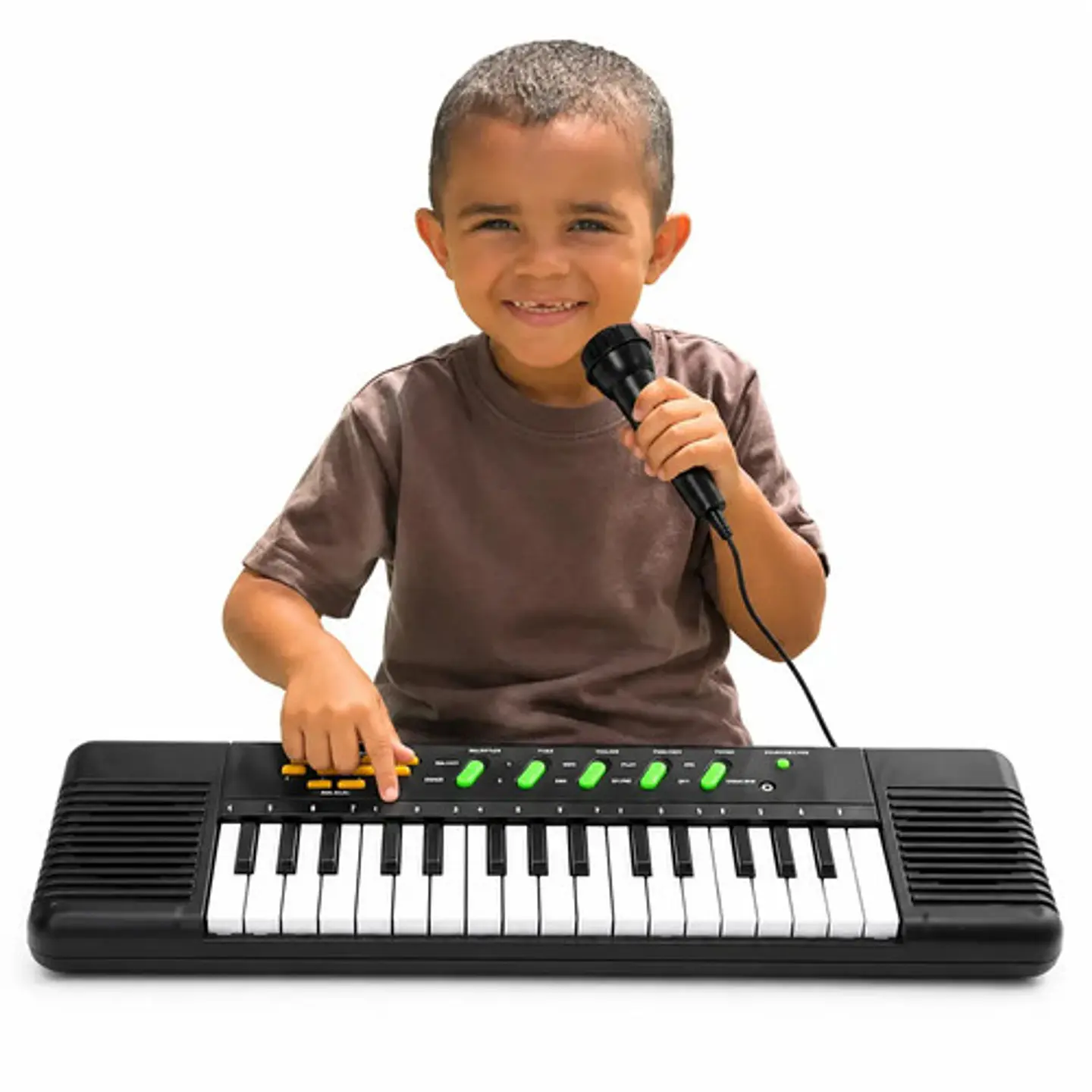 Teclado, Piano, 32 Teclas, Música Electrónica, Micrófono Infantil, Juguete De Karaoke, Regalo Para Niños, Negro 1.5v 1