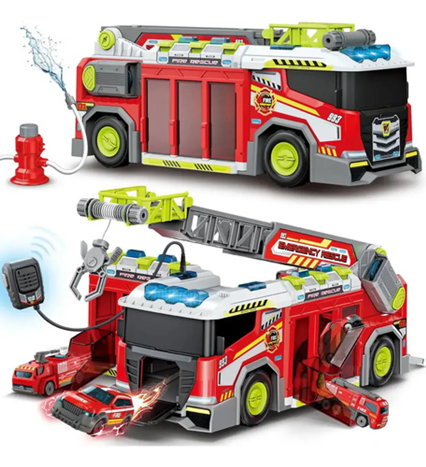Camión De Bomberos Street Convoy 2 En 1 Con Pista Y Accesori 3