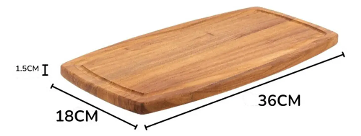 Tabla De Servir Rectangular De Madera De Acacia 36x18x1.5cm 8