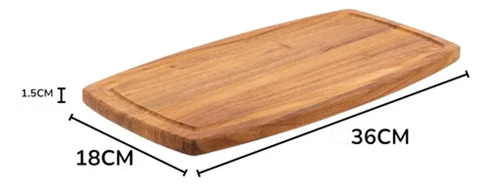 Tabla De Servir Rectangular De Madera De Acacia 36x18x1.5cm 8