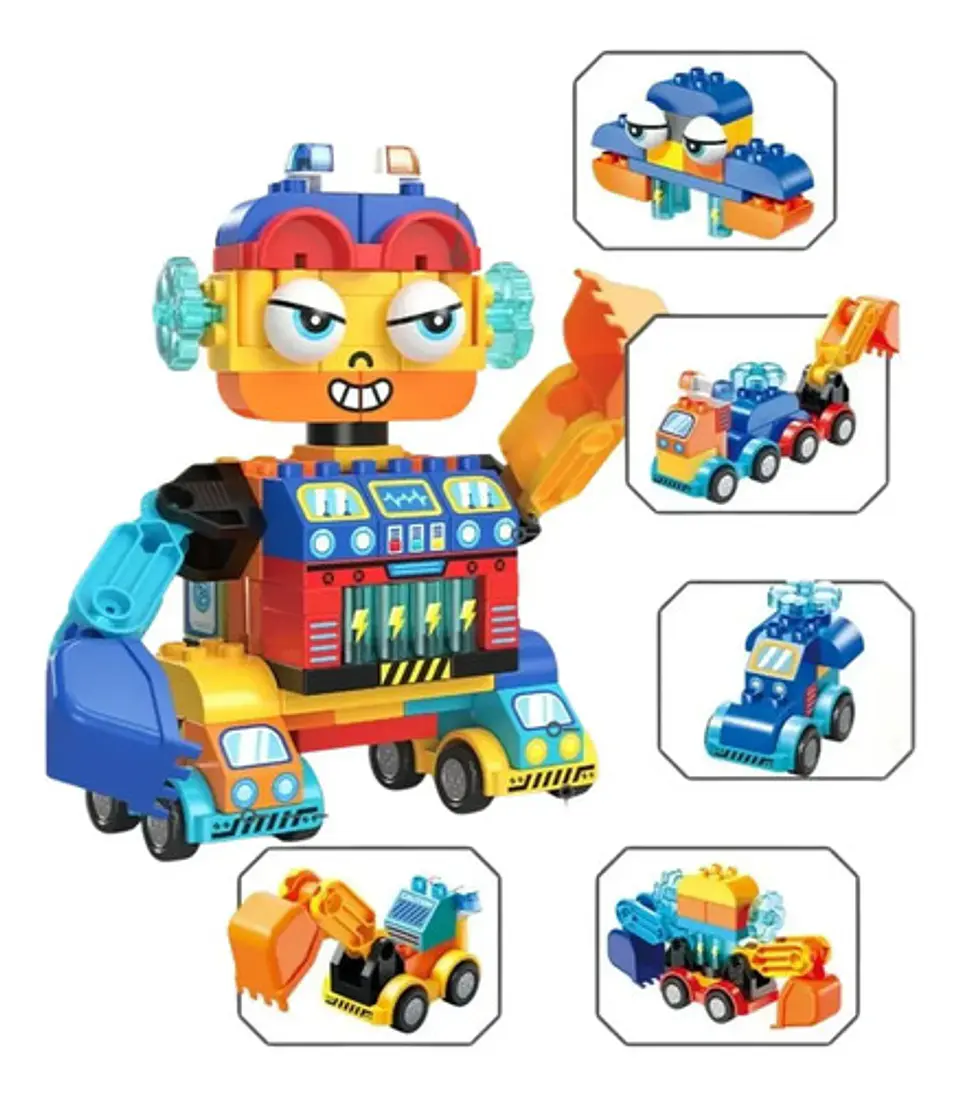 Bloques De Construcción Grandes Robots Transformables Tren 1