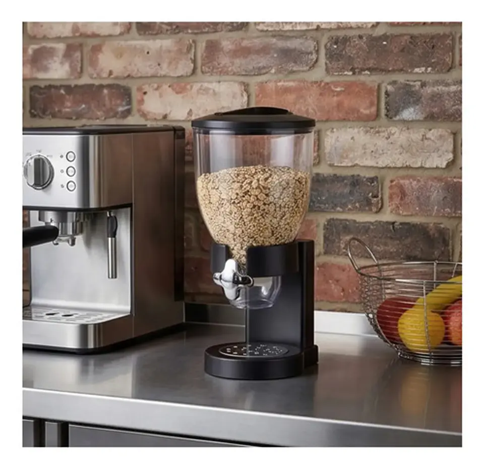 Dispensador De Cereal 2l Hermético Multifunciona Organizador Negro 6