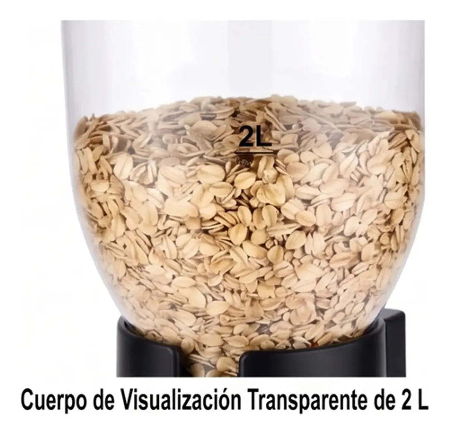 Dispensador De Cereal 2l Hermético Multifunciona Organizador Negro 9