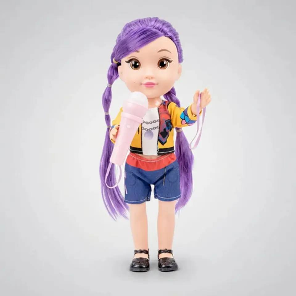 Muñeca K-pop 25cm Cabello Color Con Microfono Musical Y Luz 6